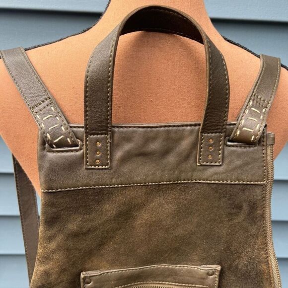 Free People x We The Free, Sage Backpack in Bitter Olive, Leather & Suede main image 15